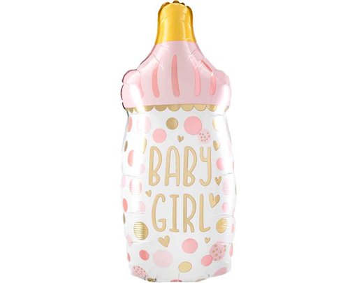 BABY GIRL BOTTLE LARGE SHAPED FOIL BALLOON