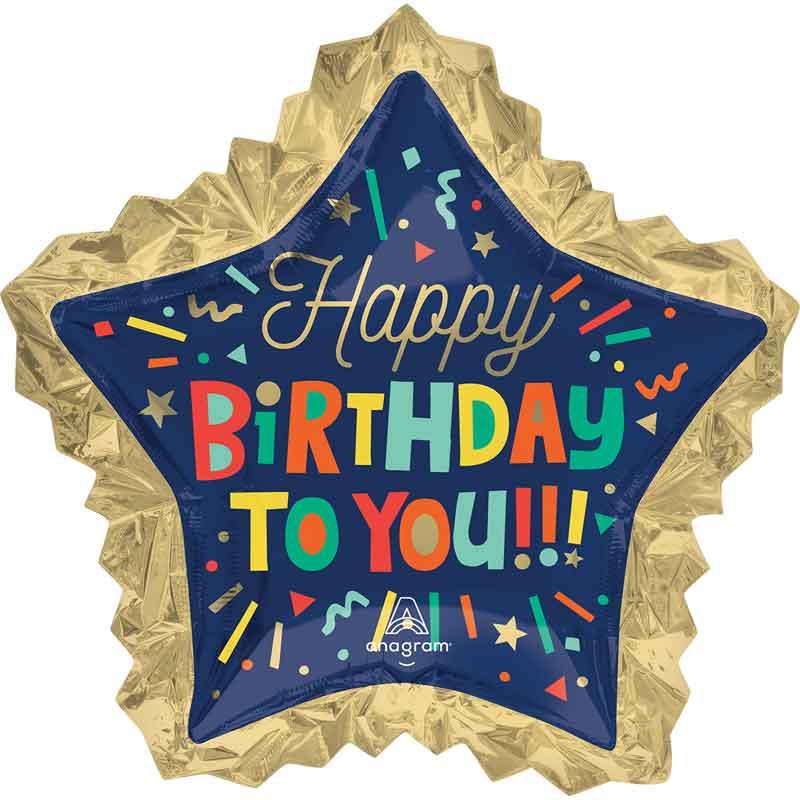 BRIGHT BIRTHDAY BLOCKS LARGE SHAPED FOIL BALLOON