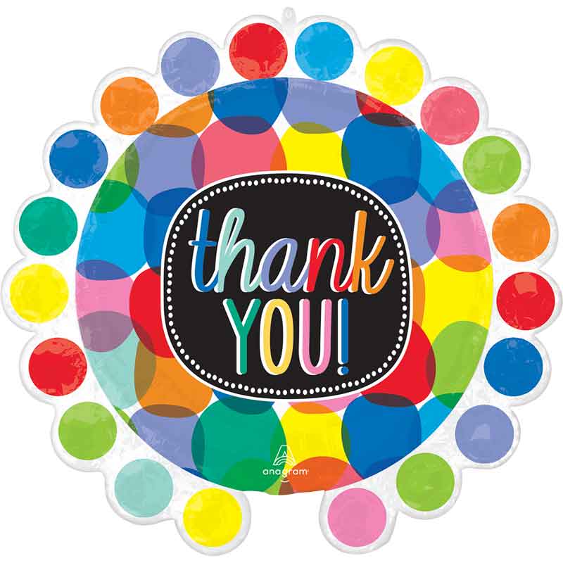 BUBBLY THANK YOU LARGE SHAPED FOIL BALLOON