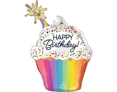 CONFETTI SPRINKLE BIRTHDAY LARGE SHAPED FOIL BALLOON