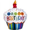RAINBOW CUPCAKE LARGE SHAPED FOIL BALLOON