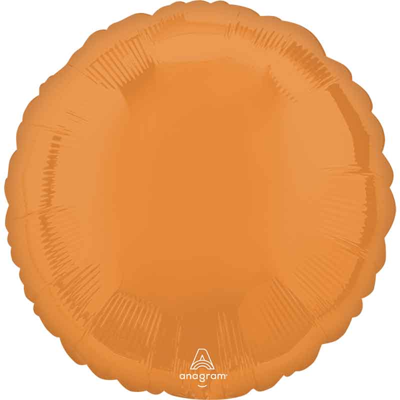 18in VIBRANT ORANGE ROUND FOIL BALLOON