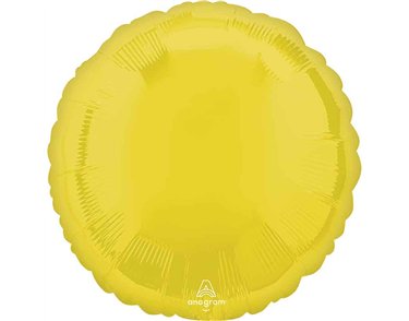 18in VIBRANT YELLOW ROUND FOIL BALLOON
