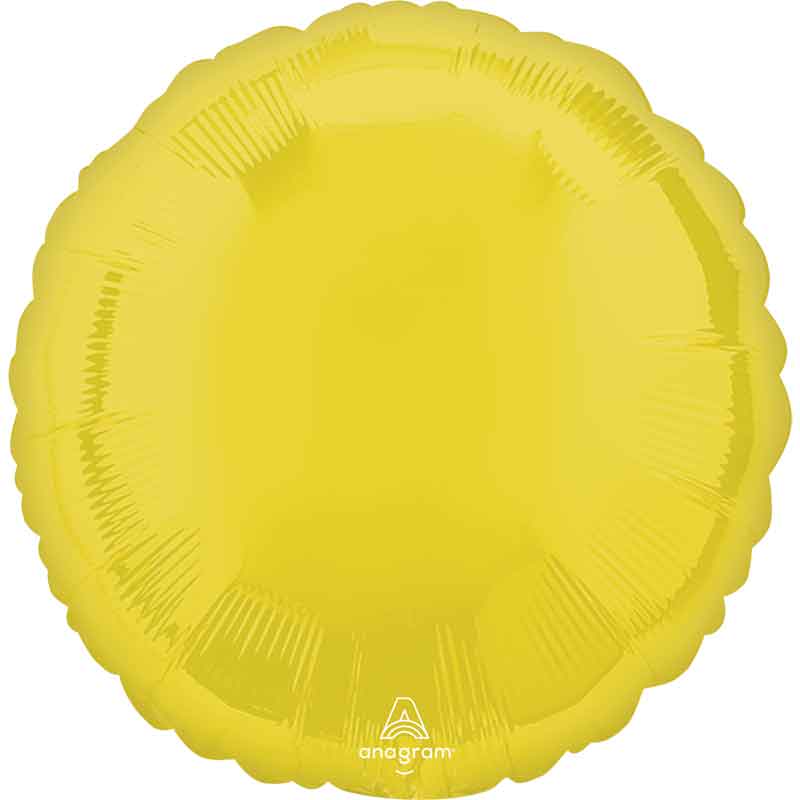 18in VIBRANT YELLOW ROUND FOIL BALLOON