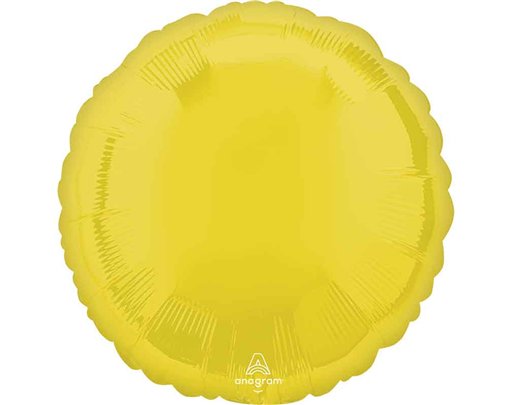18in VIBRANT YELLOW ROUND FOIL BALLOON