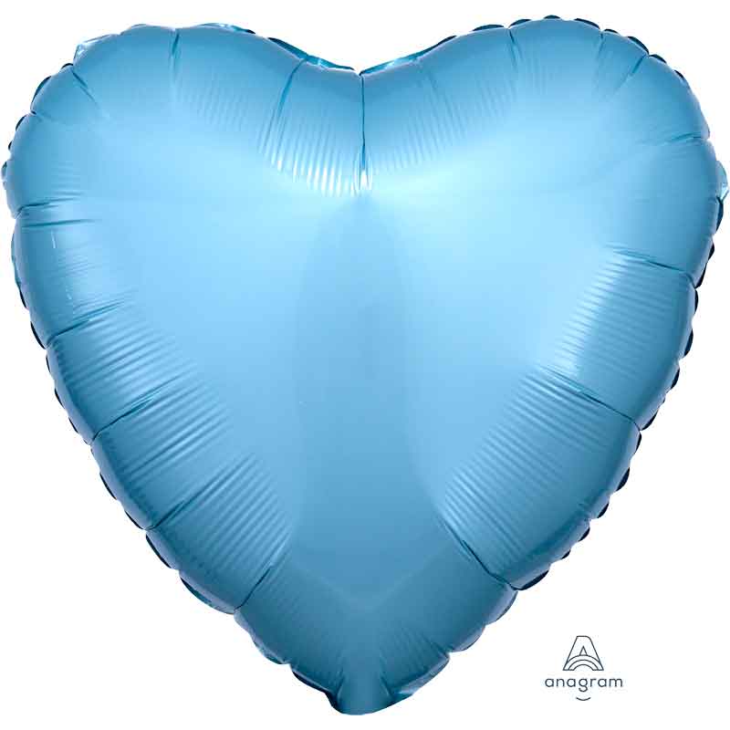 18in METALLIC PEARL PASTEL BLUE HEART SHAPED FOIL BALLOON