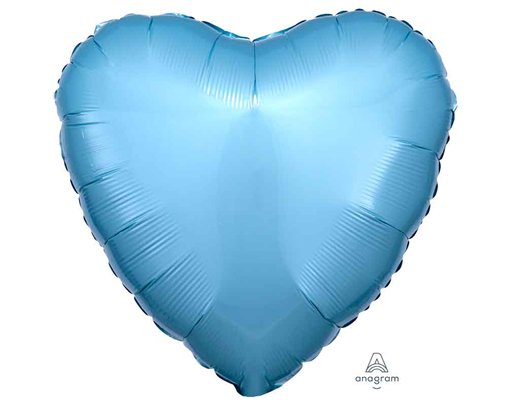 18in METALLIC PEARL PASTEL BLUE HEART SHAPED FOIL BALLOON
