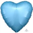 18in METALLIC PEARL PASTEL BLUE HEART SHAPED FOIL BALLOON