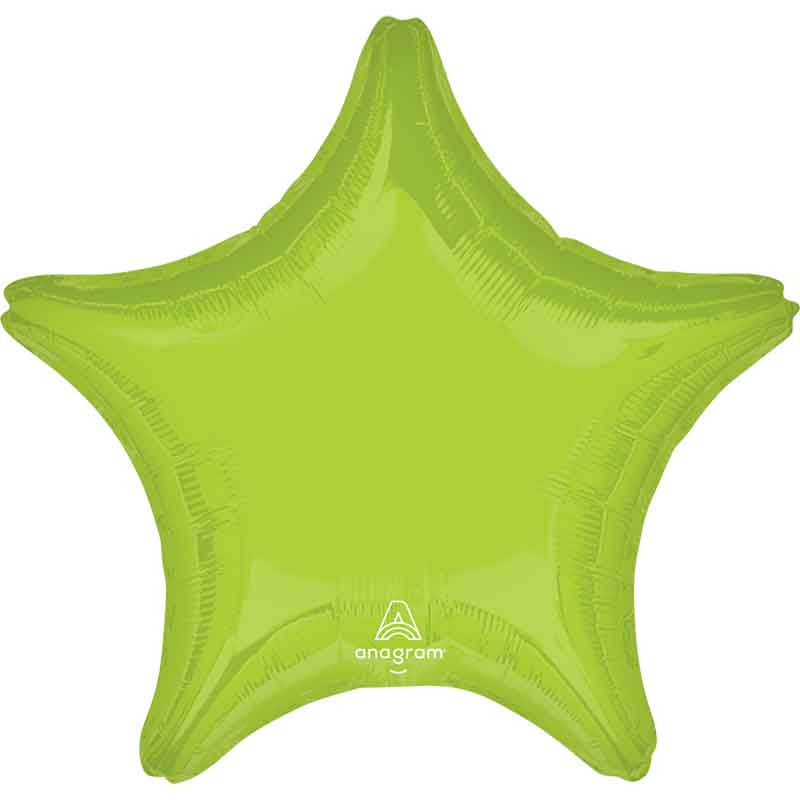 19in VIBRANT GREEN STAR SHAPED FOIL BALLOON