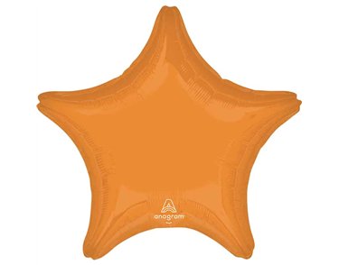 19in VIBRANT ORANGE STAR SHAPED FOIL BALLOON