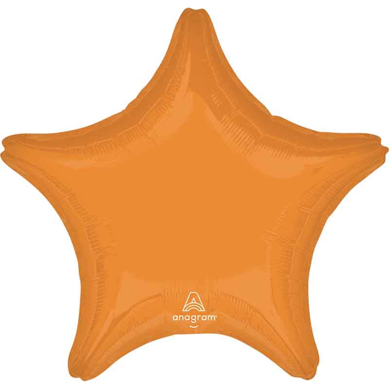 19in VIBRANT ORANGE STAR SHAPED FOIL BALLOON