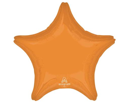 19in VIBRANT ORANGE STAR SHAPED FOIL BALLOON