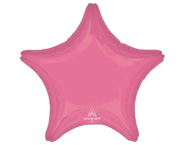 19in VIBRANT PINK STAR SHAPED FOIL BALLOON