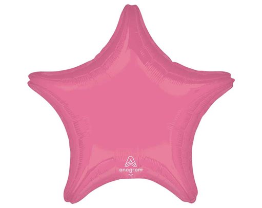 19in VIBRANT PINK STAR SHAPED FOIL BALLOON