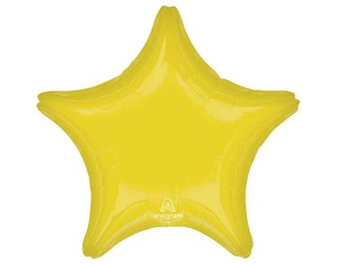 19in VIBRANT YELLOW STAR SHAPED FOIL BALLOON