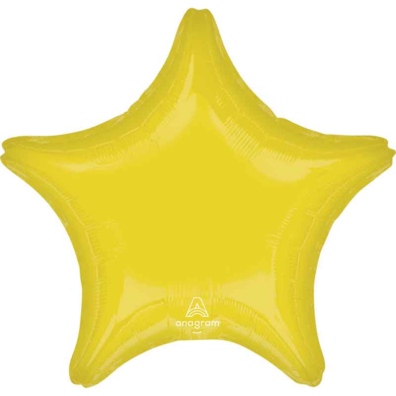 19in VIBRANT YELLOW STAR SHAPED FOIL BALLOON
