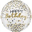 ORBZ BLACK SILVER GOLD BIRTHDAY FOIL BALLOON
