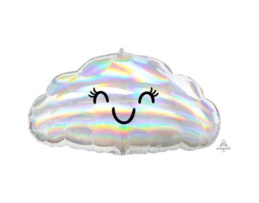 18in HOLO IRIDESCENT CLOUD SHAPED FOIL BALLOON