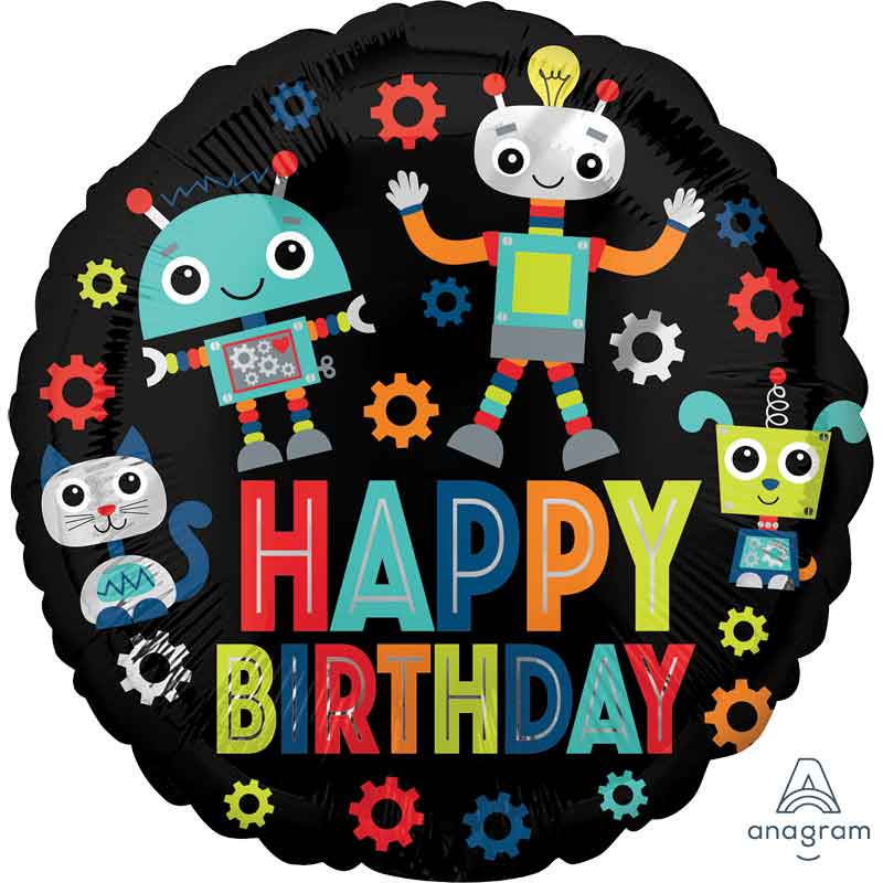 18in BIRTHDAY ROBOTS FOIL BALLOON
