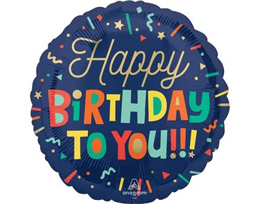 18in BRIGHT BIRTHDAY BLOCKS FOIL BALLOON