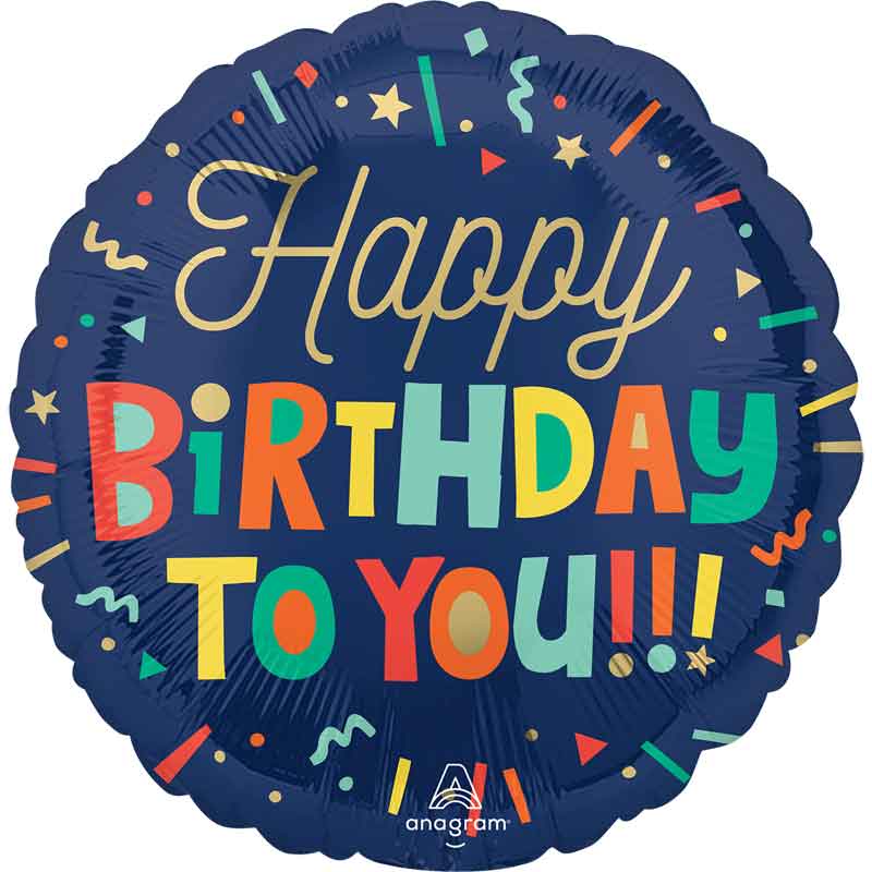 18in BRIGHT BIRTHDAY BLOCKS FOIL BALLOON