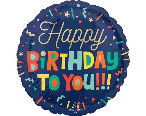 18in BRIGHT BIRTHDAY BLOCKS FOIL BALLOON