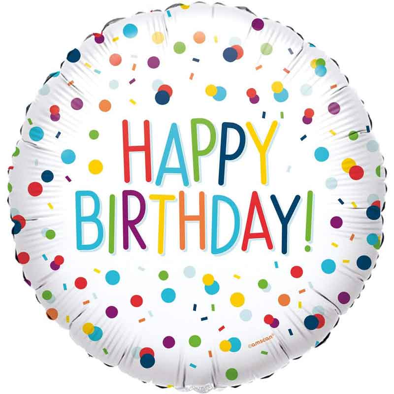 18in CONFETTI BIRTHDAY FOIL BALLOON