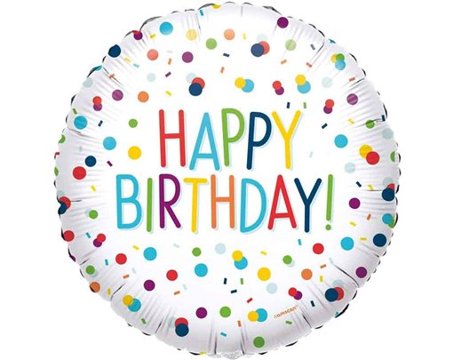 18in CONFETTI BIRTHDAY FOIL BALLOON