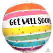 18in GET WELL BOLD STRIPES FOIL BALLOON