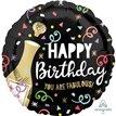 18in HAPPY BIRTHDAY GOLD BUBBLY FOIL BALLOON
