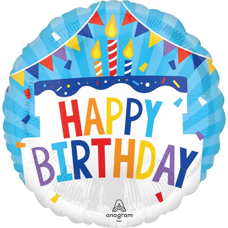18in HAPPY BIRTHDAY TIERED CAKE FOIL BALLOON