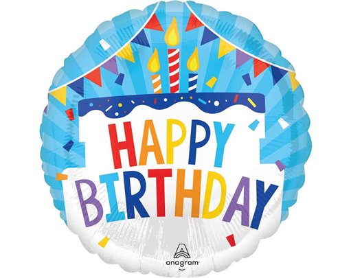 18in HAPPY BIRTHDAY TIERED CAKE FOIL BALLOON