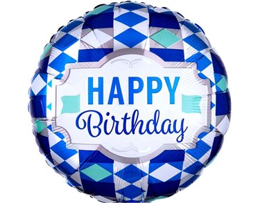 18in HAPPY BIRTHDAY TIE PATTERN FOIL BALLOON