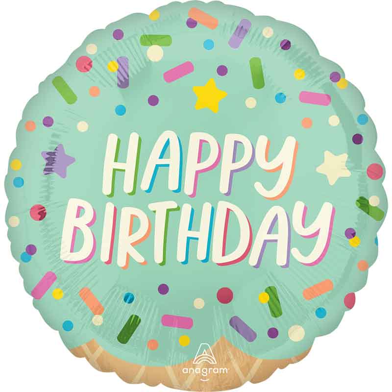 18in ICE CREAM PARTY BIRTHDAY FOIL BALLOON