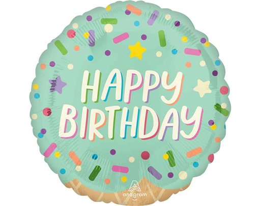 18in ICE CREAM PARTY BIRTHDAY FOIL BALLOON