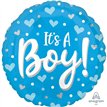 18in IT'S A BOY HEARTS & FOIL BALLOON