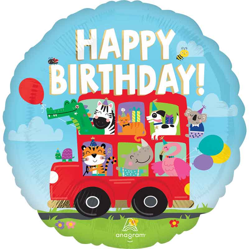 18in PARTY BUS BIRTHDAY FOIL BALLOON