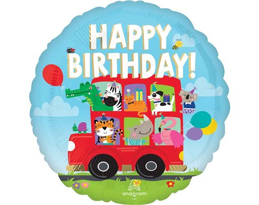 18in PARTY BUS BIRTHDAY FOIL BALLOON