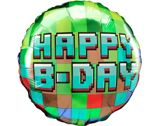 18in PIXEL PARTY FOIL BALLOON