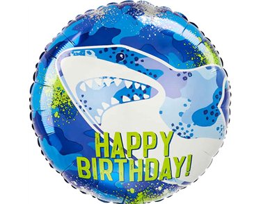 18in SHARK HAPPY BIRTHDAY FOIL BALLOON