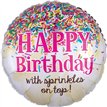 18in SPRINKLES ON TOP BIRTHDAY FOIL BALLOON