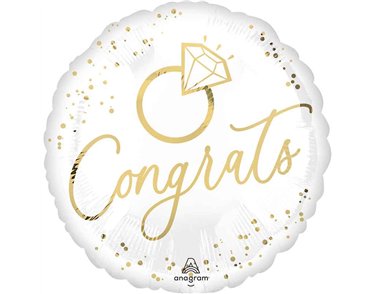 18in WHITE GOLD WEDDING FOIL BALLOON