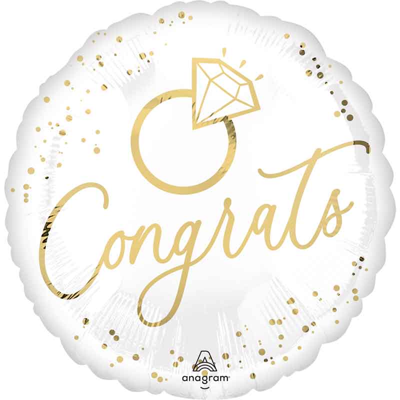 18in WHITE GOLD WEDDING FOIL BALLOON
