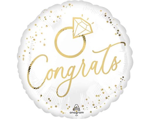 18in WHITE GOLD WEDDING FOIL BALLOON