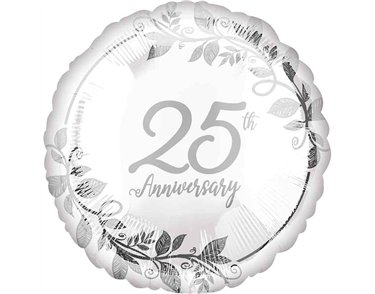 18in HAPPY 25TH ANNIVERSARY FOIL BALLOON