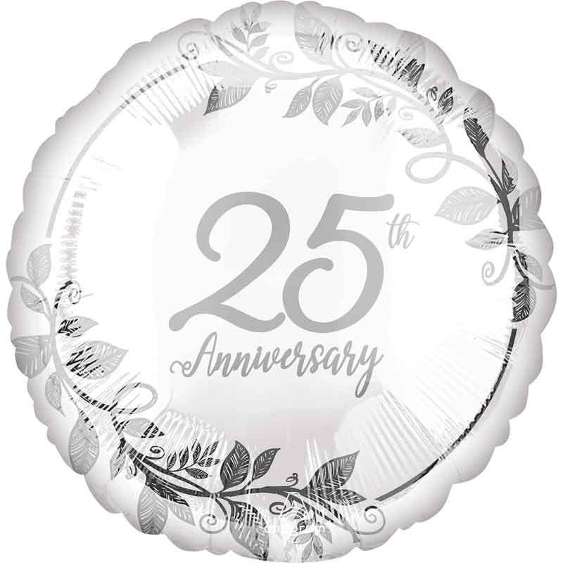 18in HAPPY 25TH ANNIVERSARY FOIL BALLOON