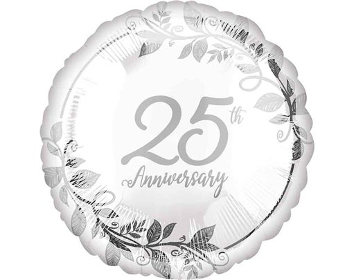 18in HAPPY 25TH ANNIVERSARY FOIL BALLOON