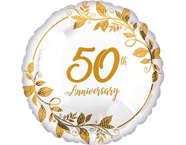 18in HAPPY 50TH ANNIVERSARY FOIL BALLOON