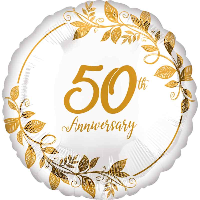 18in HAPPY 50TH ANNIVERSARY FOIL BALLOON