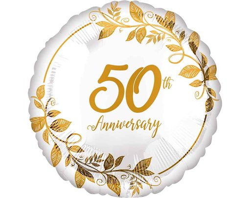 18in HAPPY 50TH ANNIVERSARY FOIL BALLOON